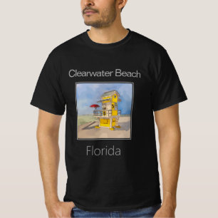 Camiseta Torre salva-vidas amarela, praia em água livre, Fl
