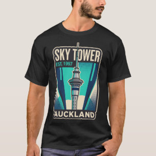 Camiseta Torre Sky Auckland Nova Zelândia Viagem Vintage