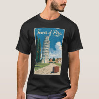 Torre tenente de Pisa Itália, Viagem Art Vintage