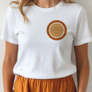 Camiseta Torta de Abóbora em Aquarela Feliz Dia de Ação de 