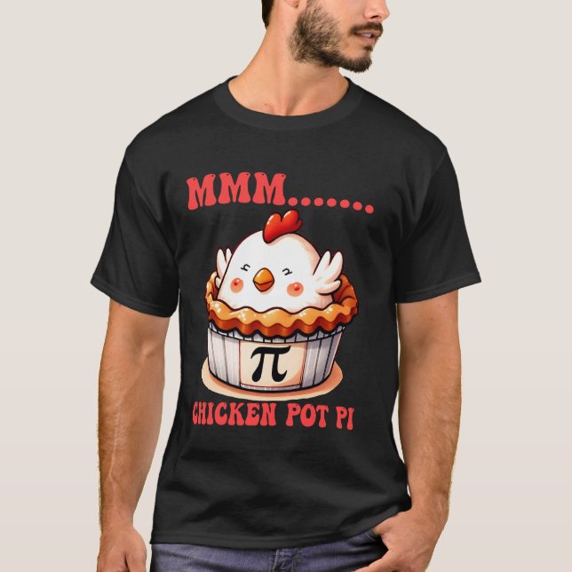 Camiseta Torta De Frango MMM Pi Piadas Engraçadas De Matemá (Frente)