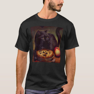 Camiseta Torta de Maçã de Preguiça de Gato Preto