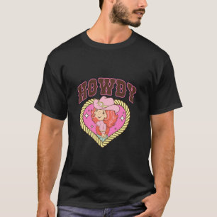 Camiseta Torta de Morango do Oeste Como vai, Cowgirl Rosa E