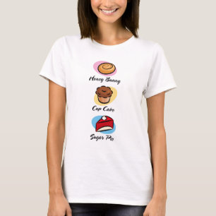 Camiseta Torta do açúcar do bolo do copo do bolo de mel