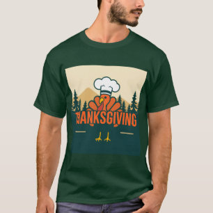 Camiseta Torta e Peru do Dia de Ação de Graças Adulto Engra