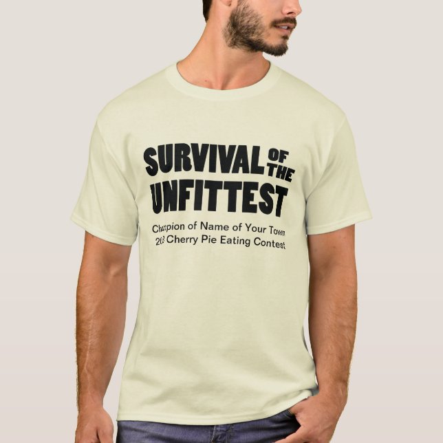 Camiseta Torta engraçada que come a sobrevivência do (Frente)
