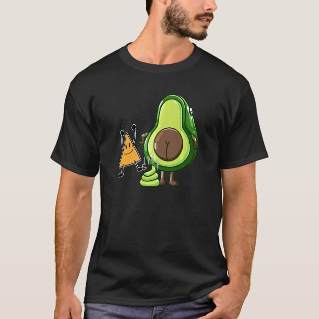 Camiseta Tortilla Chip Guacamole Poop Pooping Avocado Vegan (Frente)