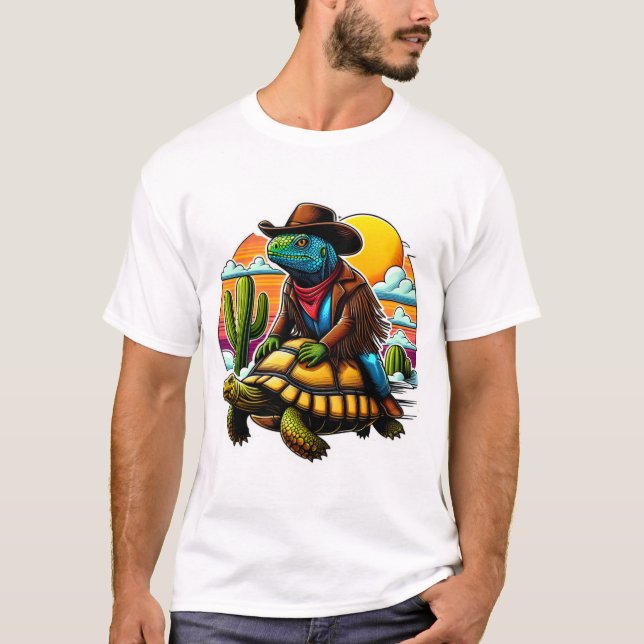 CAMISETA TORTOISE DE DESERTO IGUANA RIDING (Frente)