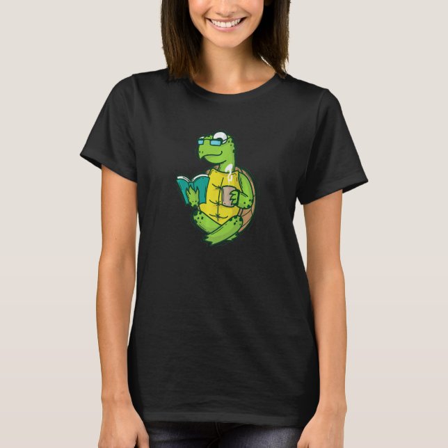 Camiseta Tortoise loves reading and Coffee or Tea (Frente)