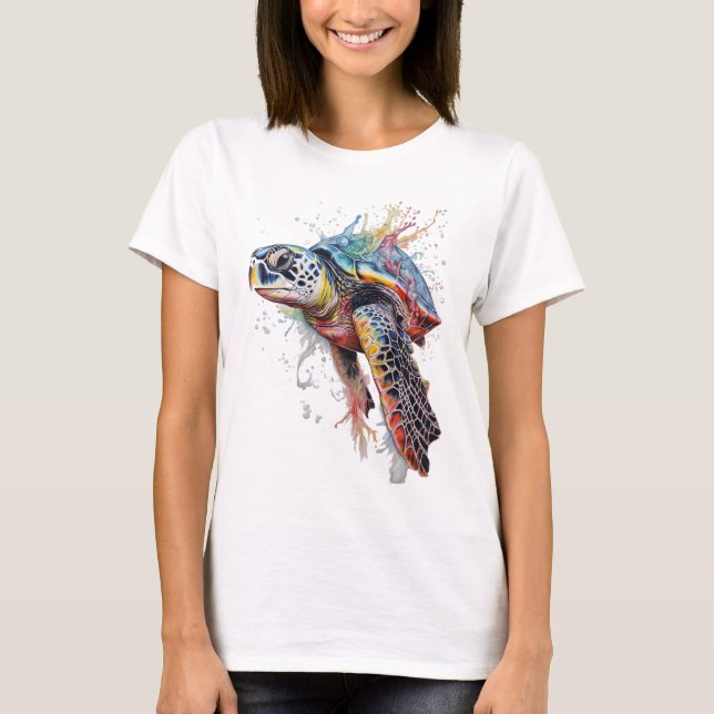 Camiseta Tortuga marina multicolor (Frente)