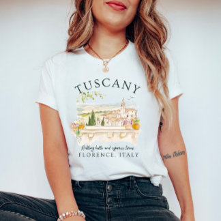Camiseta Toscana Florence Itália - Cypress Trees