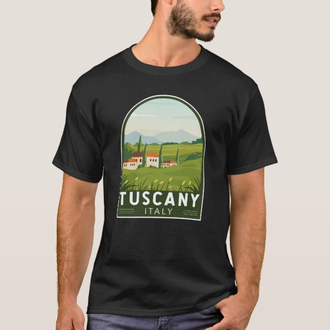 Camiseta Toscana Itália Viagem Vintage Art (Frente)