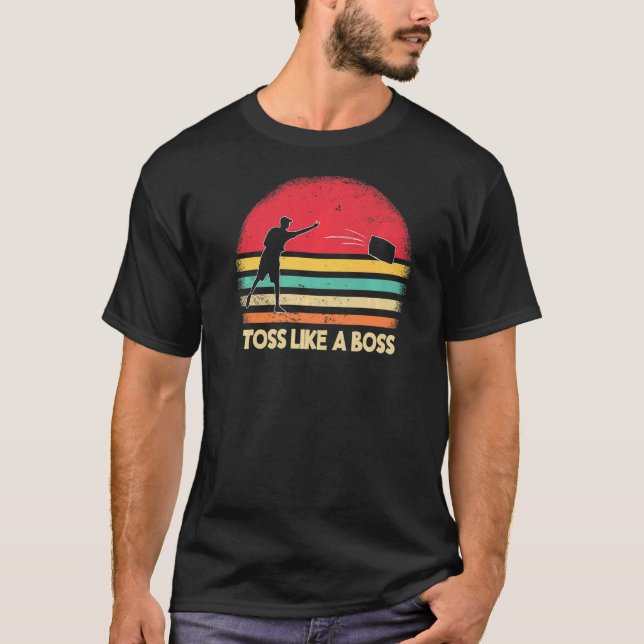 Camiseta Tosse Como Um Chefe Da Equipe Cornhole Bean Bag Co (Frente)