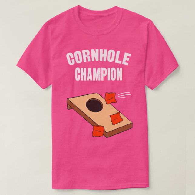 Camiseta Tosse Cornhole Champion Funny Bean Bag (Frente do Design)