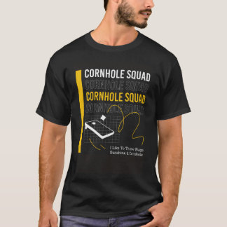 Camiseta Tosse Do Jogador Cornhole Jogando Bolsas Pullove