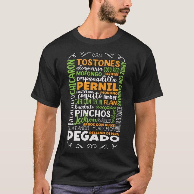 Camiseta Tostones Alcapurria Mofongo Pernil Porto Rico Foo (Frente)