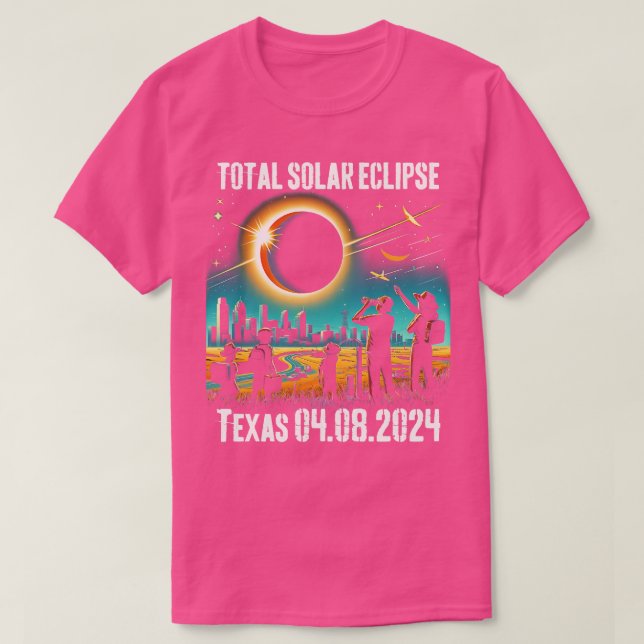 Camiseta Total 2024 Solar Eclipse Texas USA (Frente do Design)