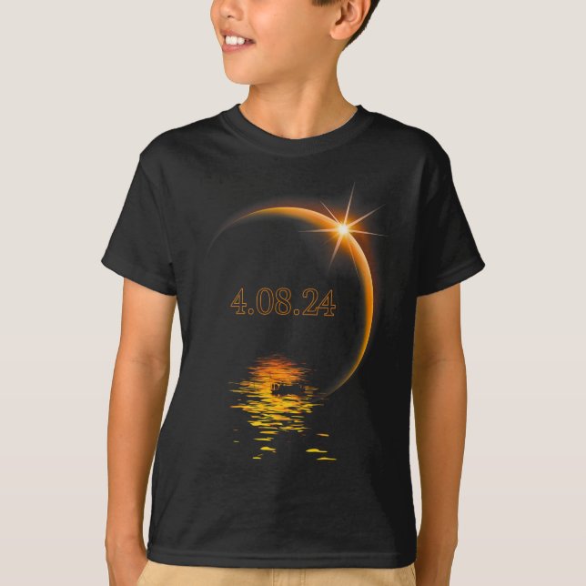 Camiseta Total América 04 08 24 Eclipse Solar Total 2024 (Frente)