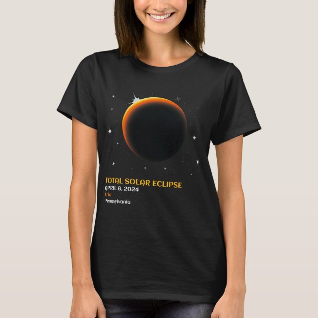 Camiseta Total América 04 08 24 Eclipse Solar Total 2024 (Frente)