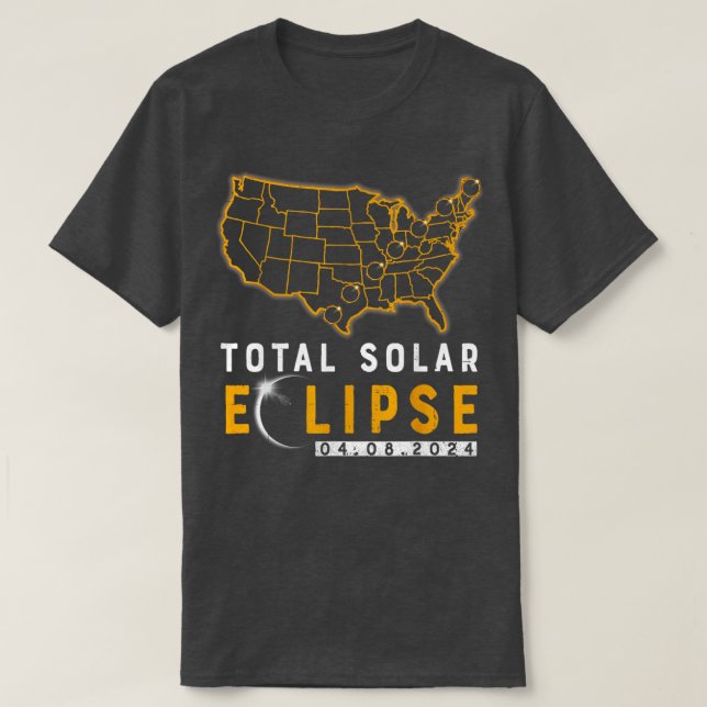 Camiseta Total América Total Eclipse Solar99 abril 8 202 (Frente do Design)