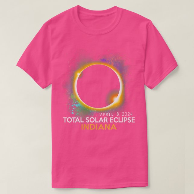 Camiseta Total Das Mulheres Eclipse Solar 2024 Totalidade 0 (Frente do Design)