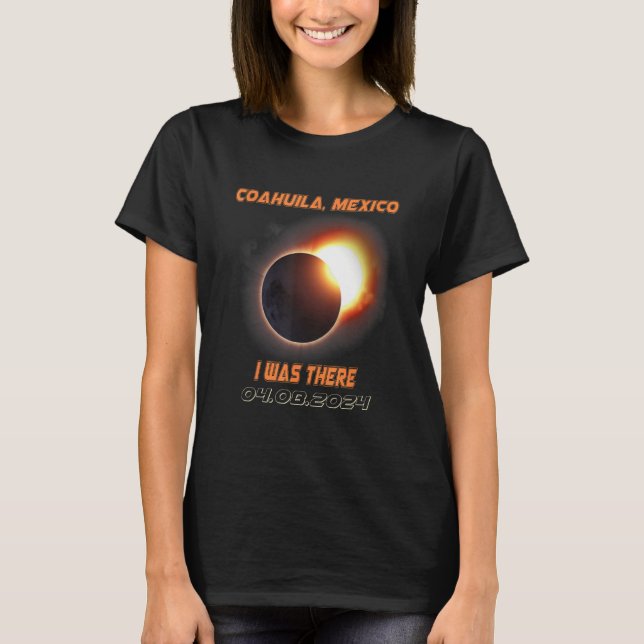 Camiseta Total de Eclipse Solar 2024 Coahuila México (Frente)
