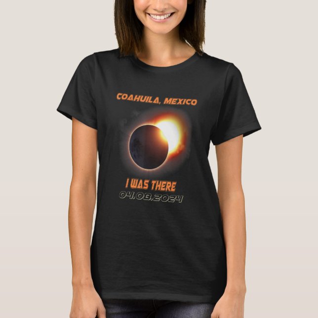 Camiseta Total de Eclipse Solar 2024 Coahuila México (Frente)