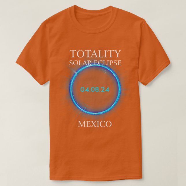 Camiseta Total de Eclipse Solar 2024 México 040824 Astronom (Frente do Design)