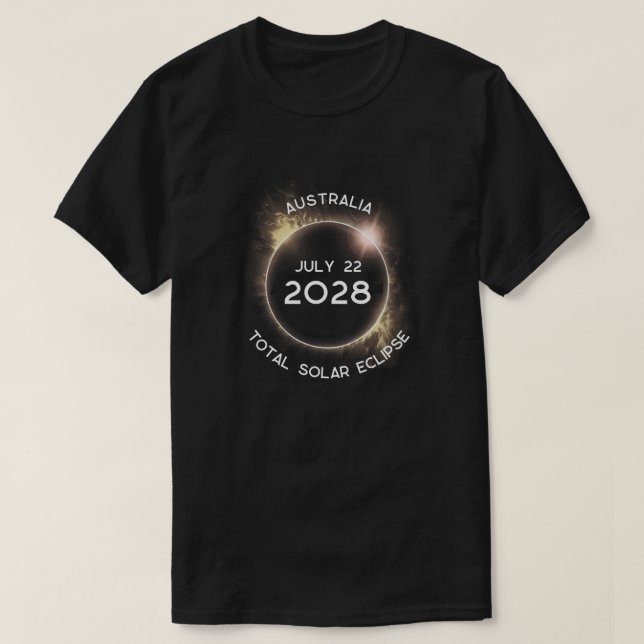 Camiseta Total de Eclipse Solar 2028 Art Design (Frente do Design)