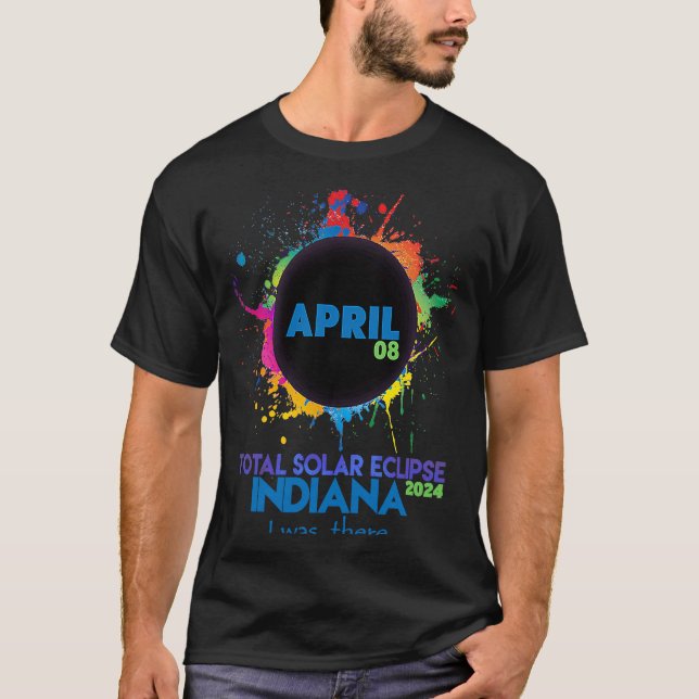 Camiseta Total de Eclipse Solar Indiana 2024 Totalidade Col (Frente)
