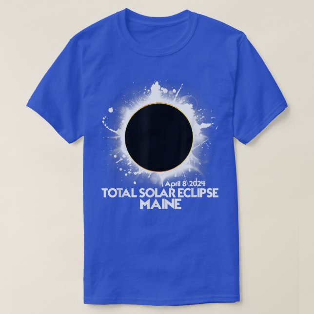 Camiseta Total de Eclipse Solar Maine 2024 Totalidade Ameri (Frente do Design)