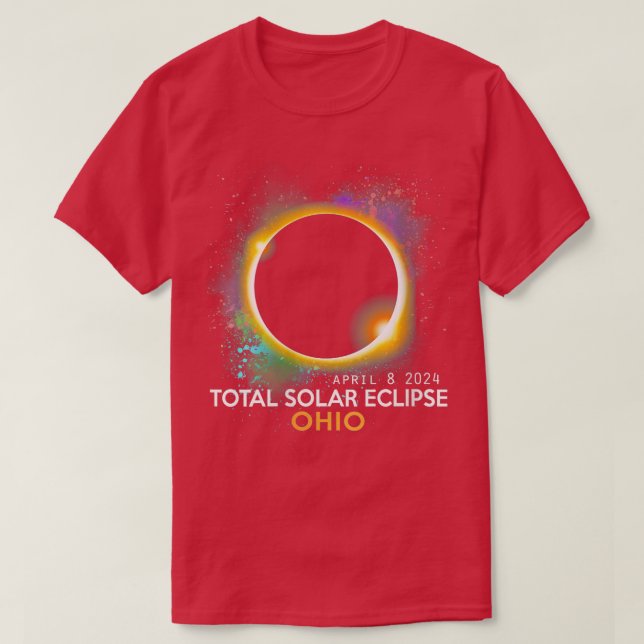 Camiseta Total de Mulheres Eclipse Solar 2024 Totalidade 04 (Frente do Design)