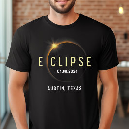 Camiseta Total do Eclipse Solar 2024 de abril 8 Nome de Est