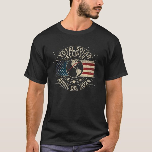 Camiseta Total do Eclipse Solar 2024 Totalidade do Eclipse  (Frente)