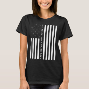 Camiseta Total do Eclipse Solar US American Flag 04.08.2024