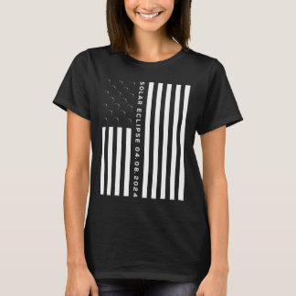 Camiseta Total do Eclipse Solar US American Flag 04.08.2024