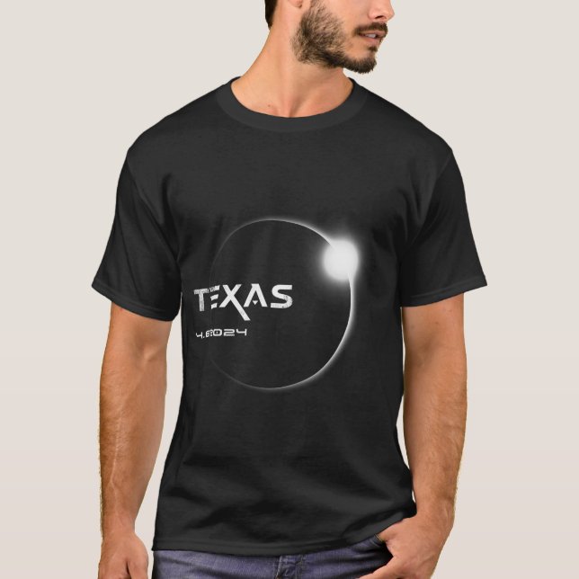 Camiseta Total do Texas 4.08.2024 Eclipse Solar Total 2024 (Frente)