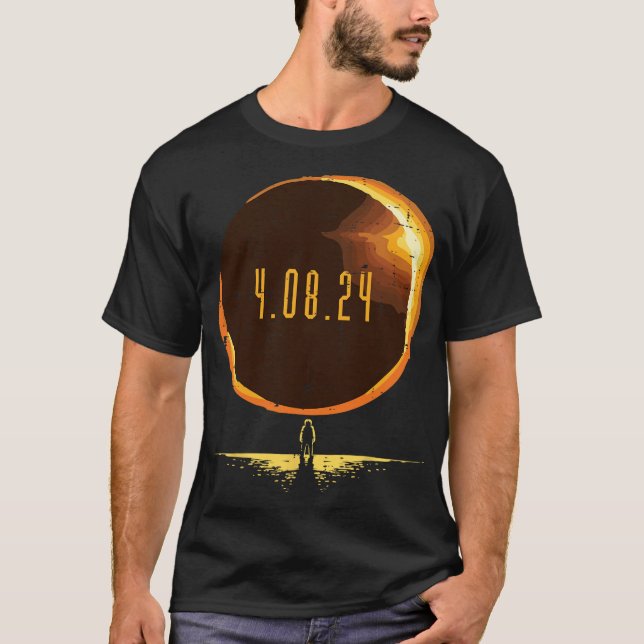 Camiseta Total Eclipse Solar 2024 Totalidade abril 8 Homens (Frente)