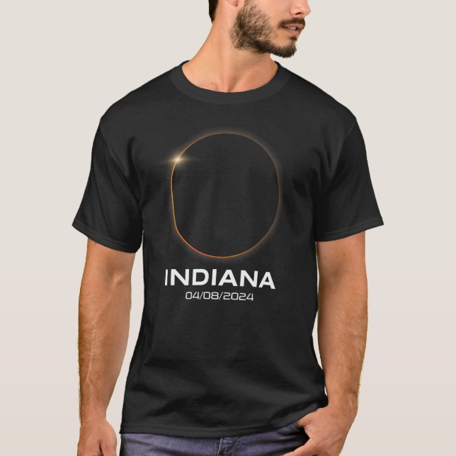 Camiseta Total Eclipse Solar 2024 Totality Indiana (Frente)