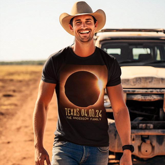 Camiseta Total Eclipse Texas 2024 Personalizado (Criador carregado)
