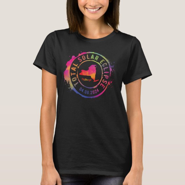 Camiseta Total Solar Eclipse 2024 EUA New York Plattsburgh (Frente)