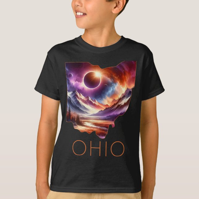 Camiseta Total Solar Eclipse 2024 State Ohio Totality April (Frente)
