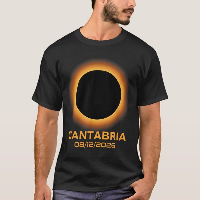 Camiseta Total Solar Eclipse 2026 Cantabria Spain Totality (Frente)