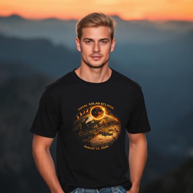 Camiseta Total Solar Eclipse 2026- Path of Totality (Total Solar Eclipse August 12, 2026 Path of Totality t shirt)