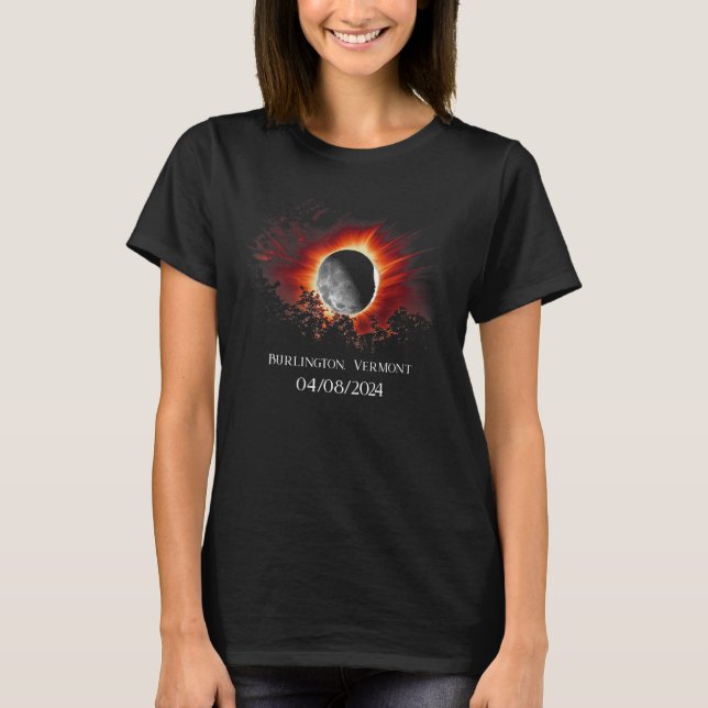 Camiseta Total Solar Eclipse America Burlington, Vermont (Frente)