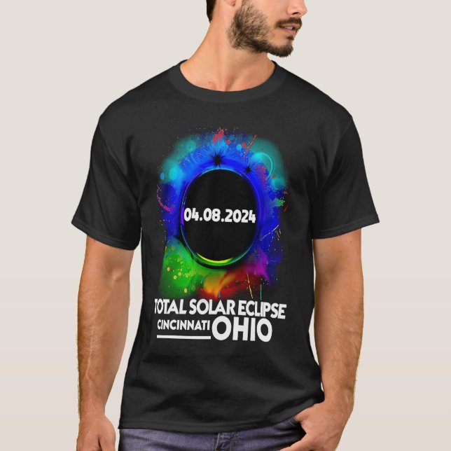 Camiseta Total Solar Eclipse Cincinnati OHIO abril 8 2024 T (Frente)