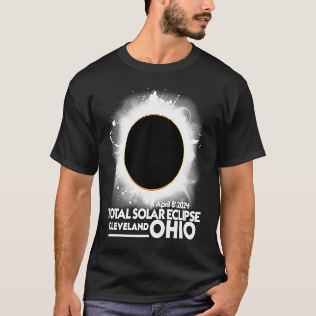 Camiseta Total Solar Eclipse Cleveland Ohio 8 De Abril De 2 (Frente)