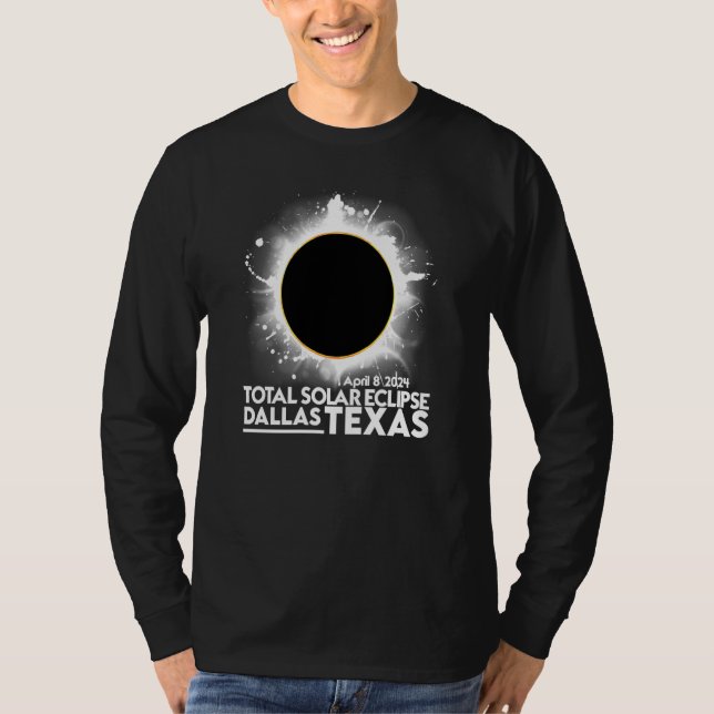 Camiseta Total Solar Eclipse DALLAS TEXAS April 8 2024 Tota (Frente)