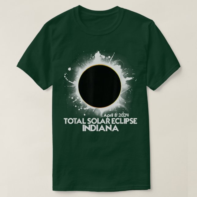 Camiseta Total Solar Eclipse Indiana 2024 American Totality (Frente do Design)