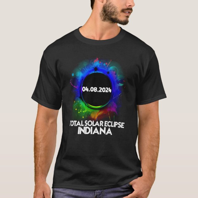 Camiseta Total Solar Eclipse Indiana 2024 Colorful Totality (Frente)